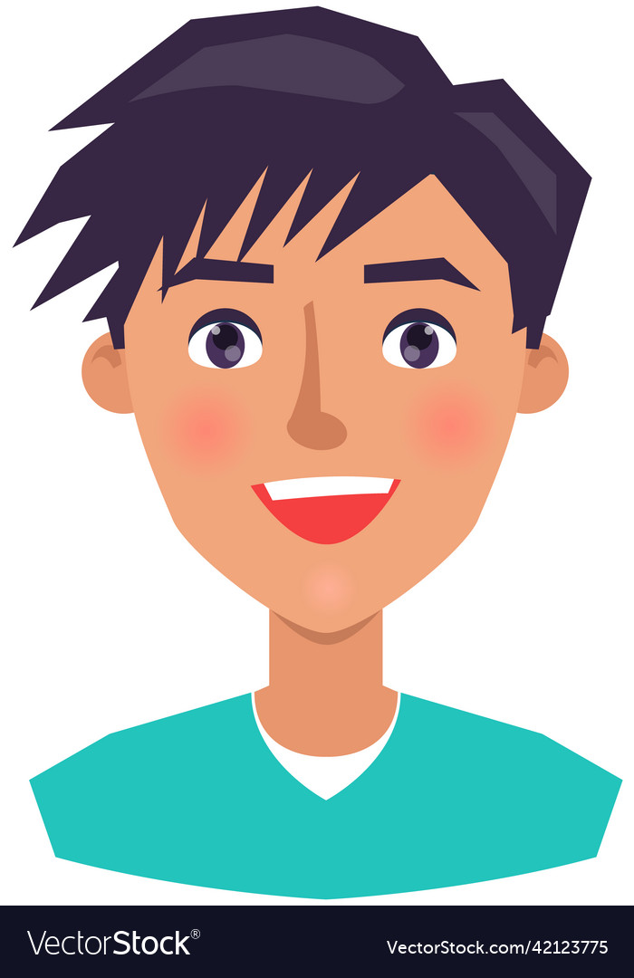 Positive face expression of young man guy Vector Image