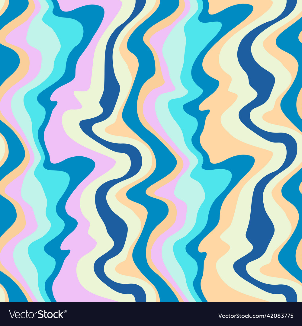 Seamless pattern with stripes wavy psychedelic