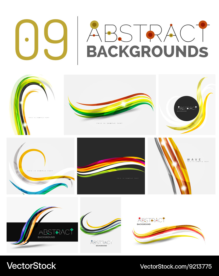 Set of smooth abstract backgrounds Royalty Free Vector Image