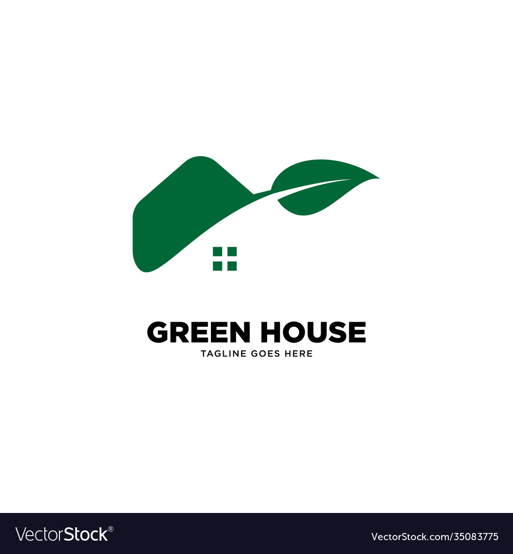 Smart home logo simple line template Royalty Free Vector