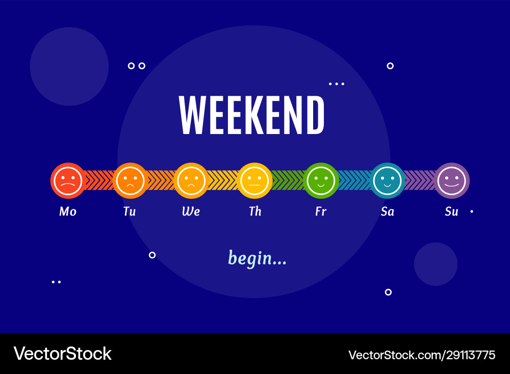 Weekend horizontal time line layout concept Vector Image