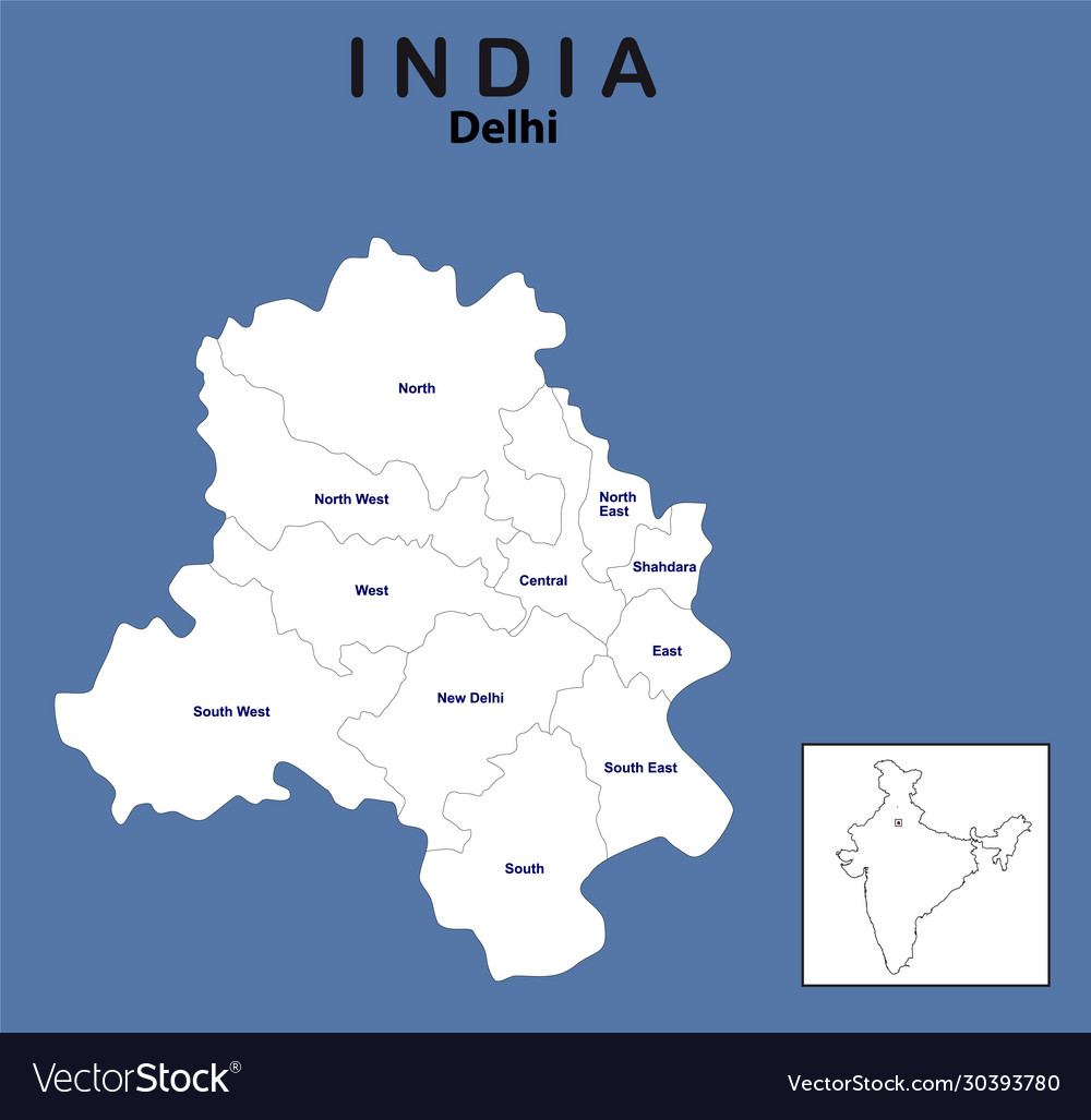 Delhi Map Outline