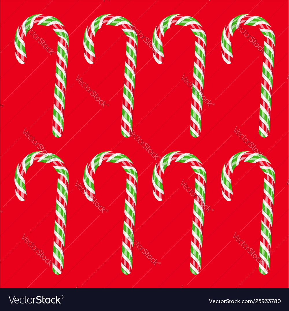 High Detailed Red And Green Candy Cane Royalty Free Vector