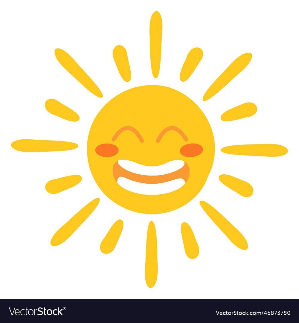 Laughing sun summer weather funny sky character