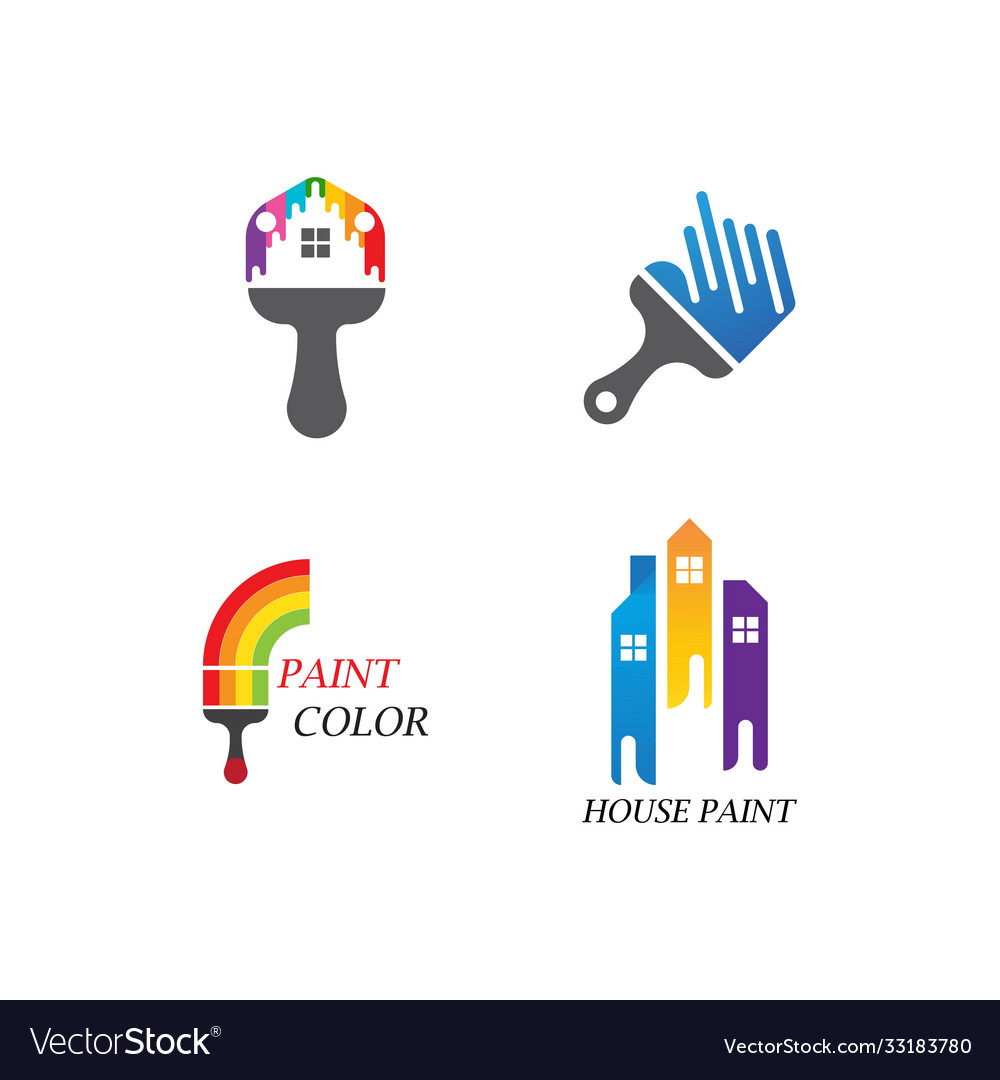 Paint house logo Royalty Free Vector Image - VectorStock