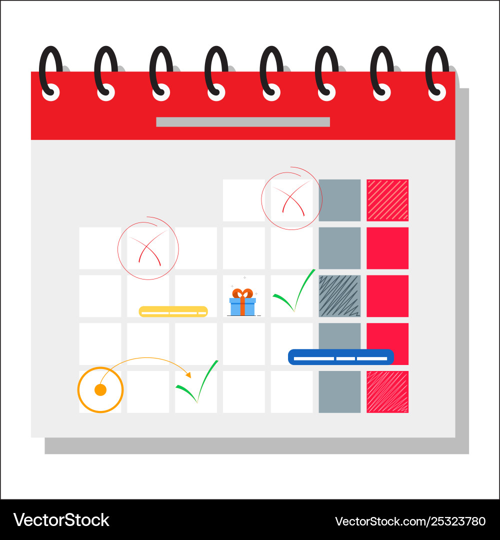 Planning Schedule Concept Banner With Characters Vector Image