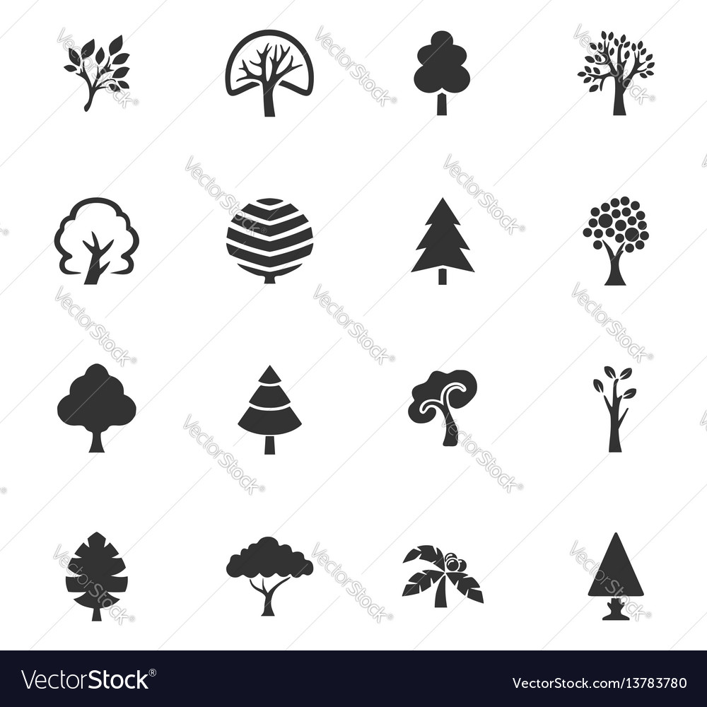 Tree icons set Royalty Free Vector Image - VectorStock