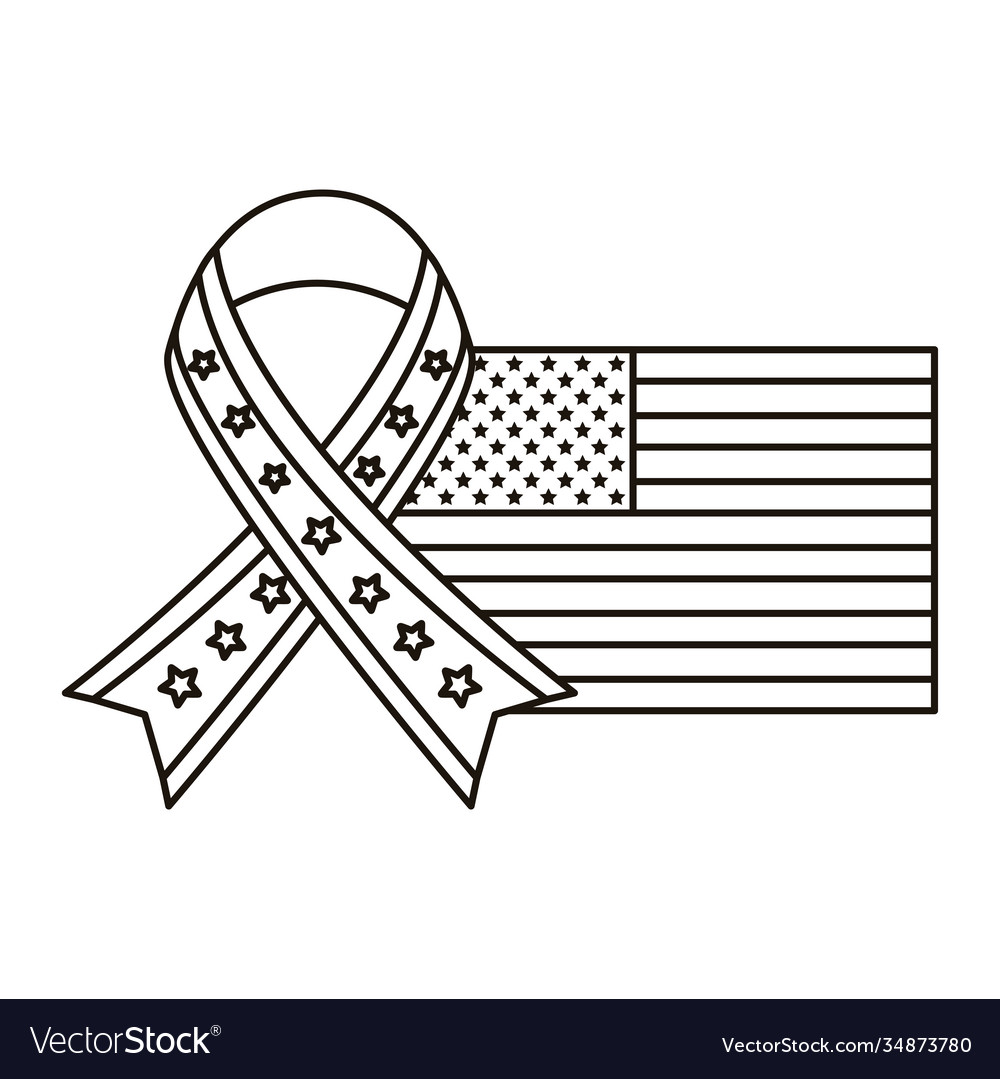 United states america flag with ribbon campaign