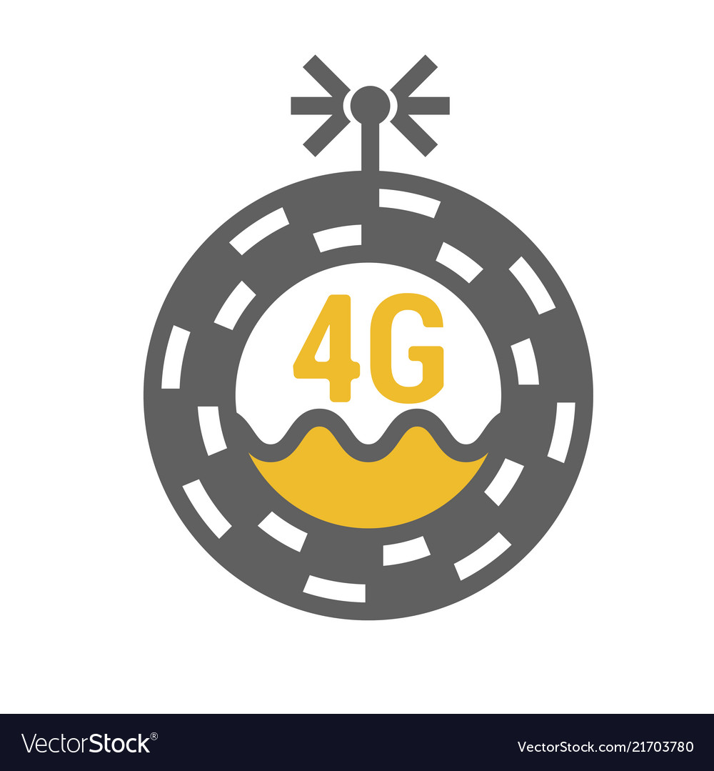 Unusual flat 4g sticker icon with geometric design