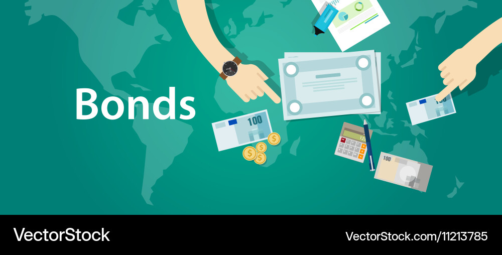 Bonds company corporate funds financing Royalty Free Vector