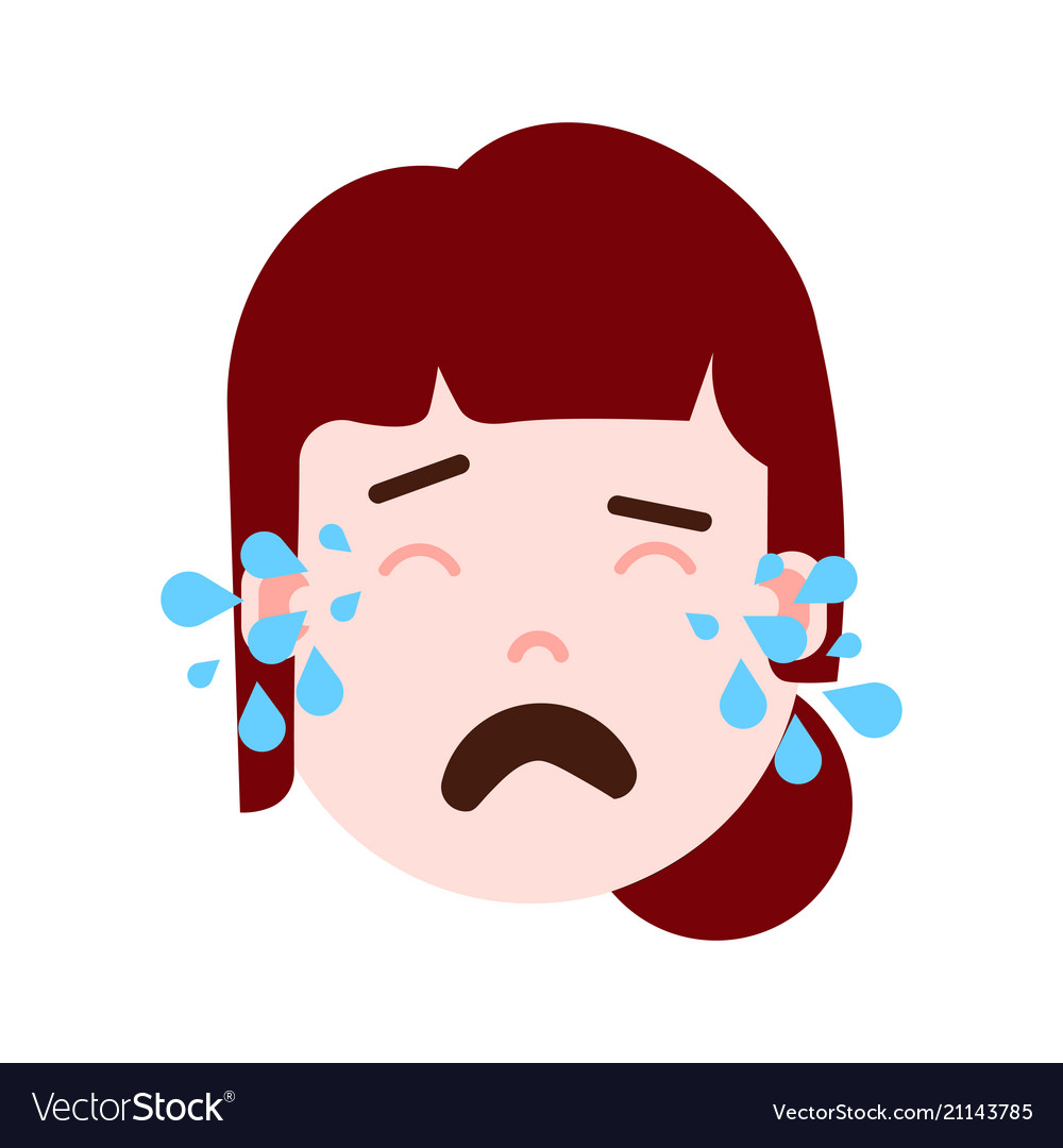 Girl head emoji personage icon with facial