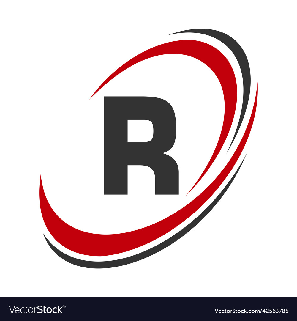 Initial letter r logo company name simple Vector Image