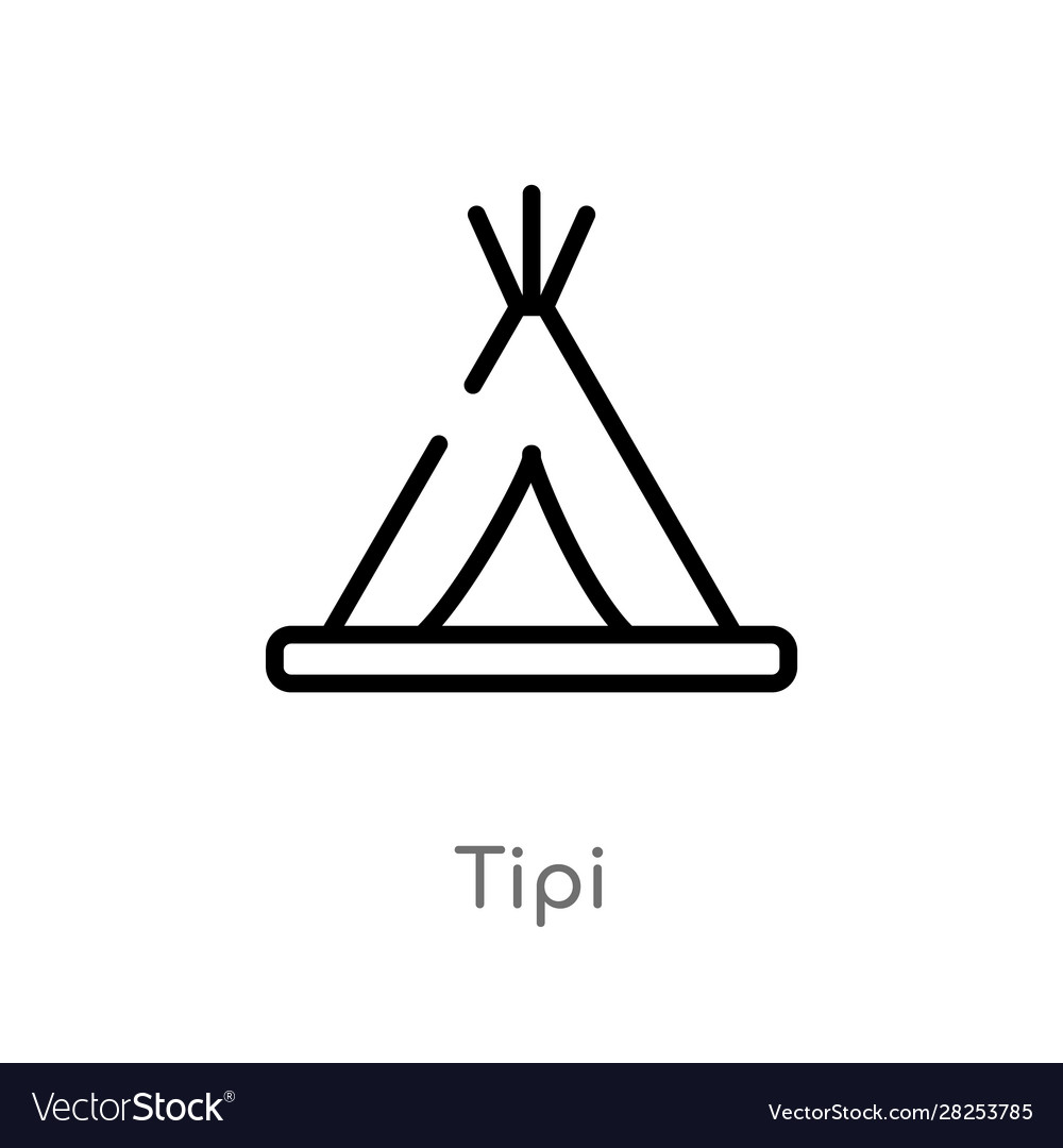 Outline tipi icon isolated black simple line Vector Image