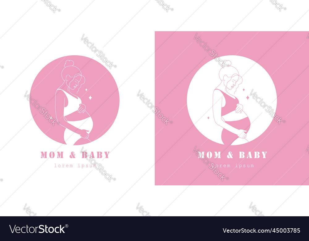 Set of logos for maternity hospital logotype with Vector Image