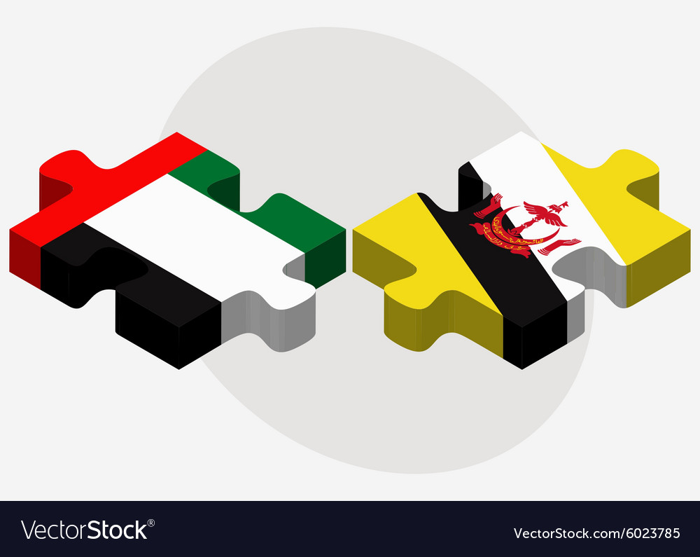 United Arab Emirates And Brunei Darussalam Vector Image