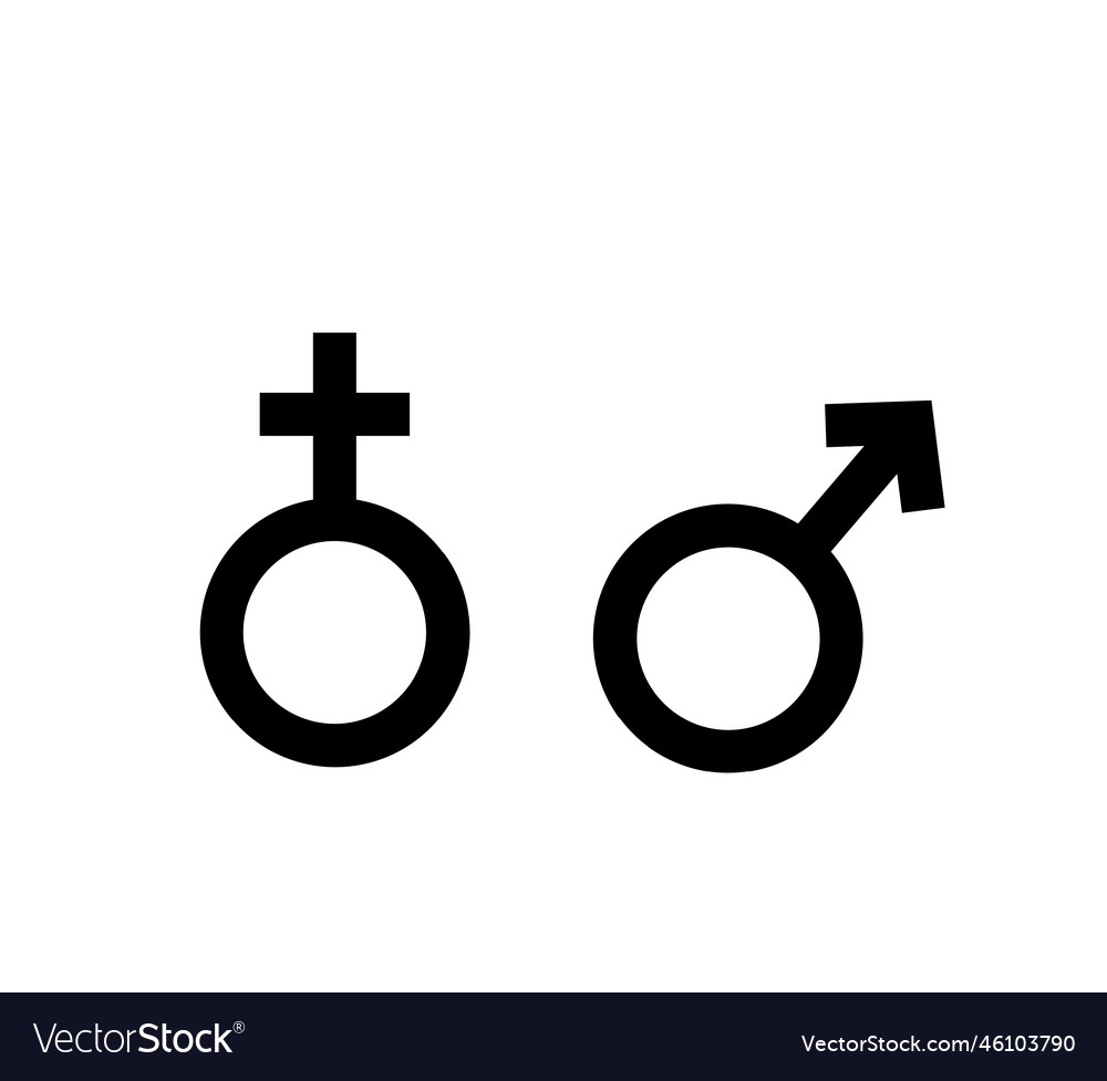 Black gender symbols male and female