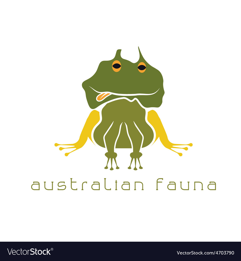 Frosch mit Kopf in Form von australischer Karte