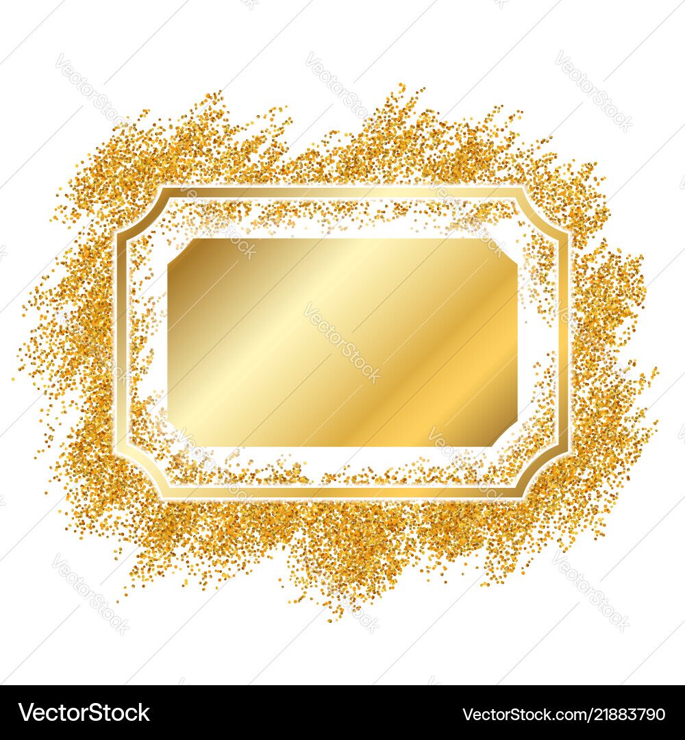 Gold frame beautiful golden glitter design Vector Image