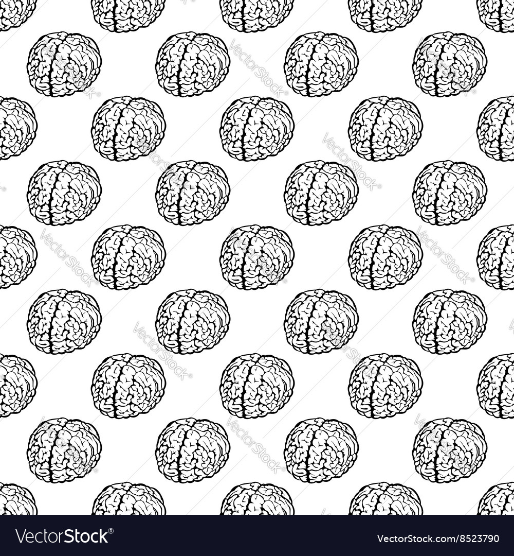 Human brain pattern seamless Royalty Free Vector Image