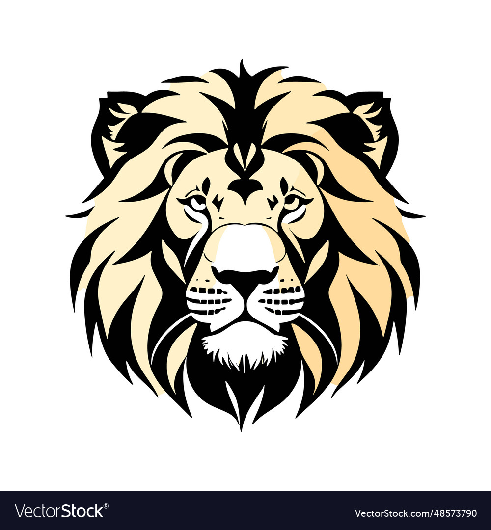 Lion head flat design icon template for logo