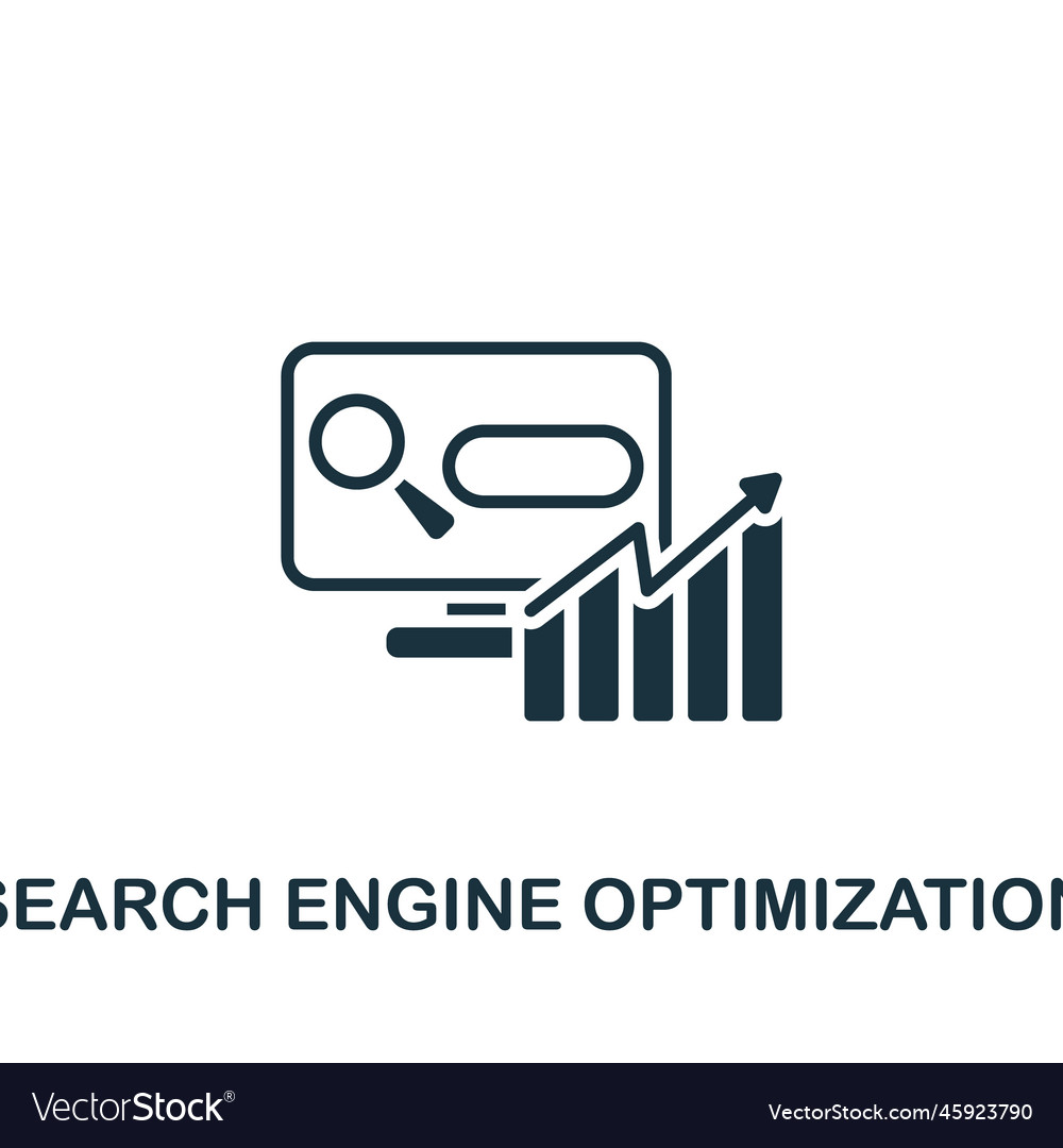 Search engine optimization icon monochrome simple