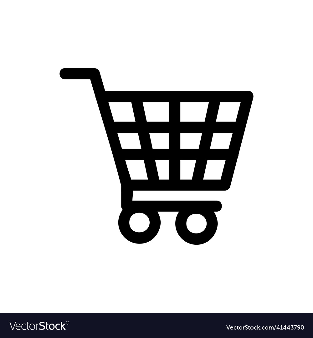 Shopping cart icon on white background Royalty Free Vector