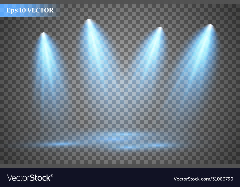 Spotlights scene light effects glow Royalty Free Vector