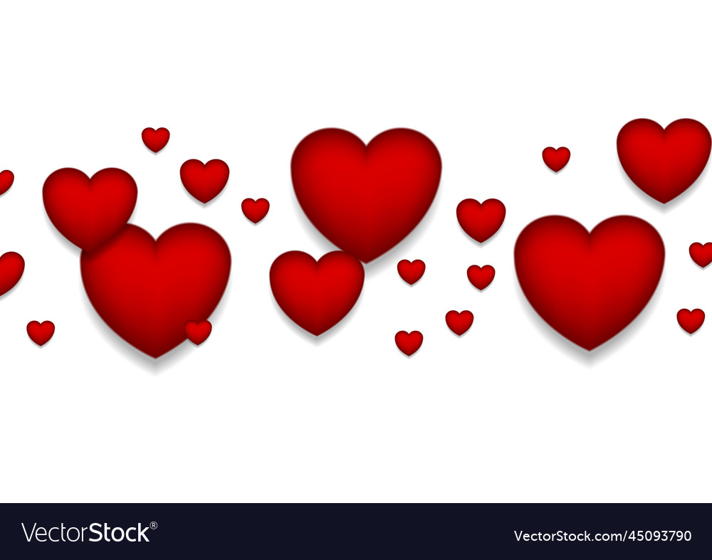 St valentines day abstract red hearts background Vector Image