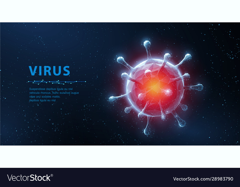 Virus abstract 3d viral microbe on blue Royalty Free Vector