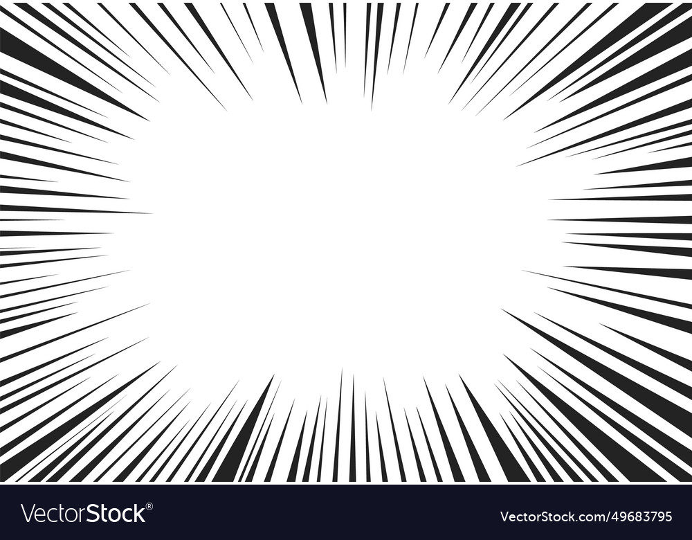 Anime radial black speed line background Vector Image