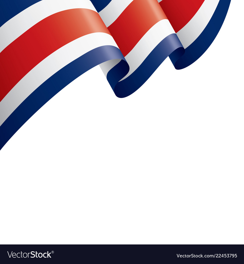 Costa rica flag on a white Royalty Free Vector Image