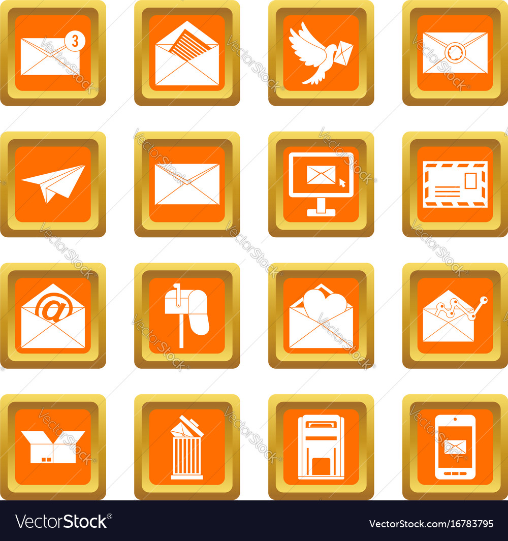Orange Email Icon Clipart