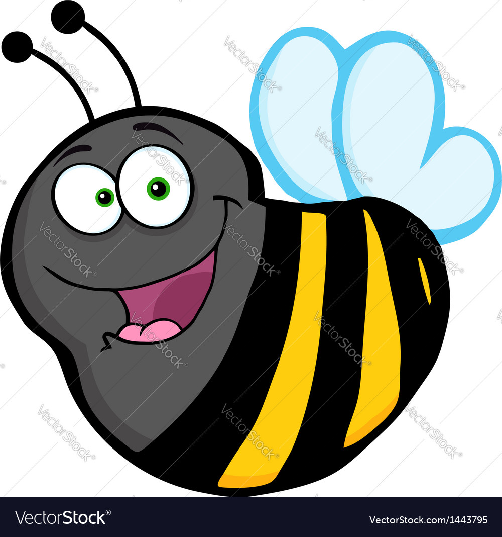 Flying Bee Cartoon Mascot Character Royalty Free Vector