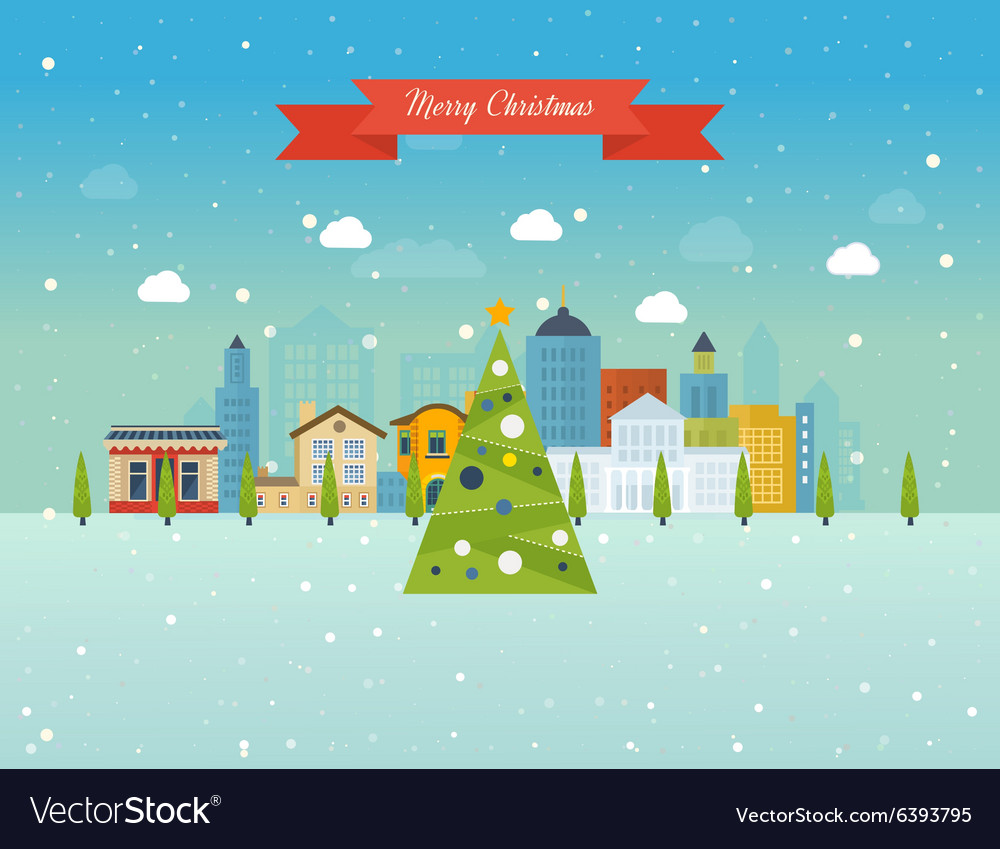 Merry christmas greeting card design paris