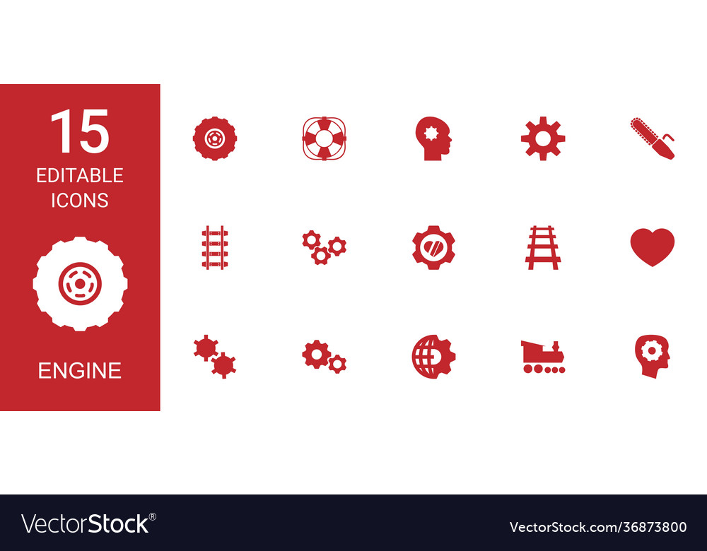 15 engine icons Royalty Free Vector Image - VectorStock