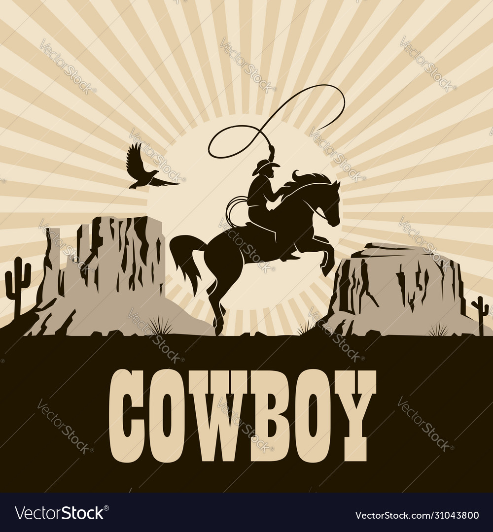 Cowboy silhouette Royalty Free Vector Image - VectorStock