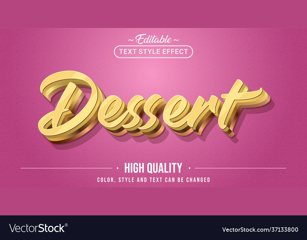 Editable text style effect - dessert text style Vector Image