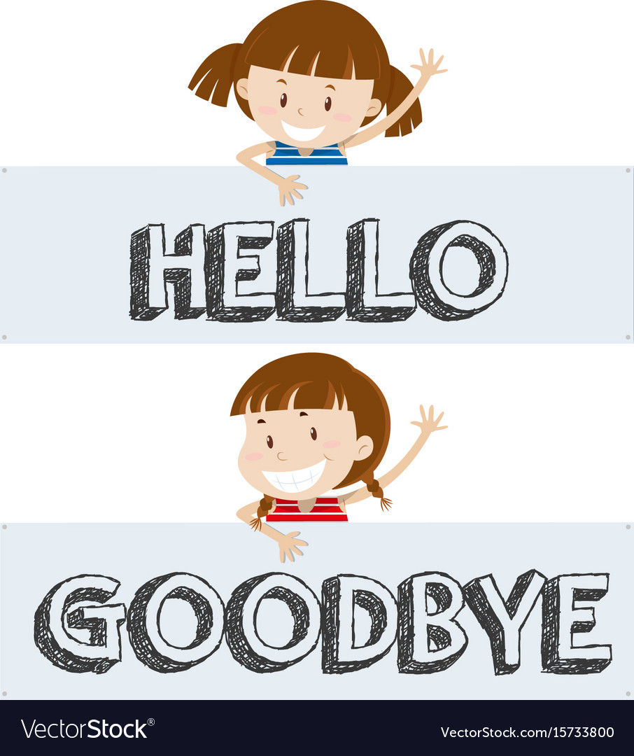 girls-saying-hello-and-goodbye-royalty-free-vector-image