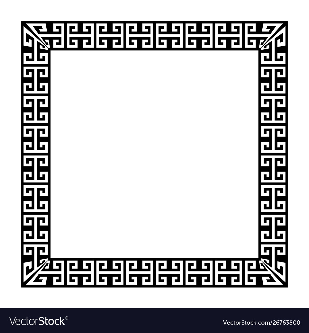 Greek key square frame greek border Royalty Free Vector