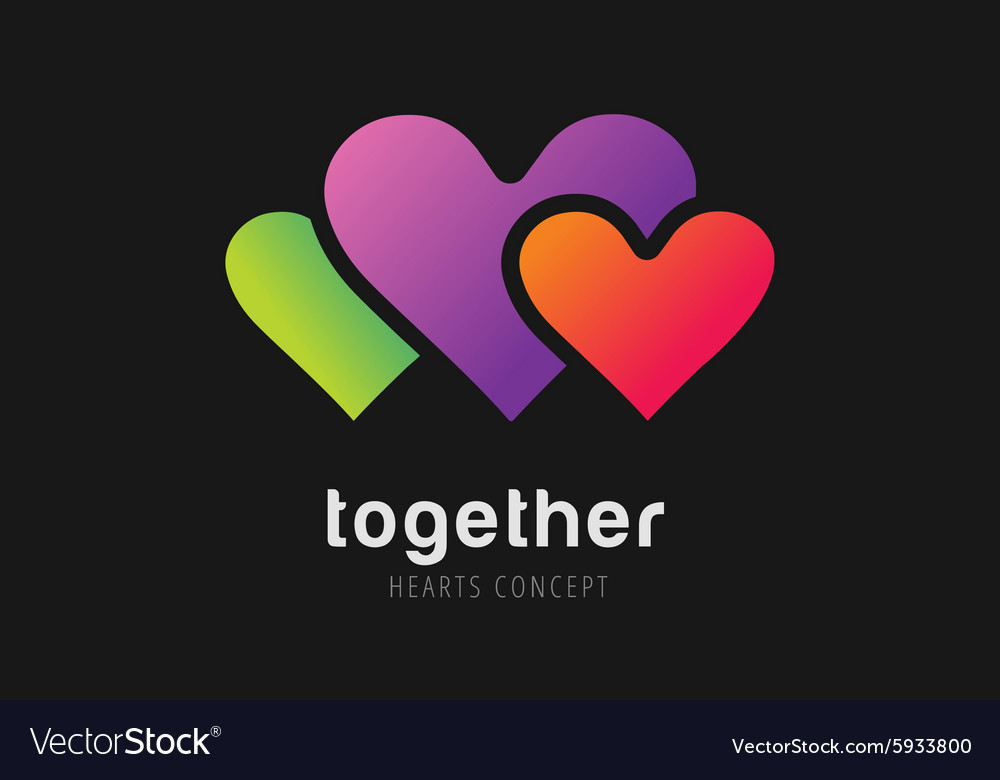 Hearts icon logo together