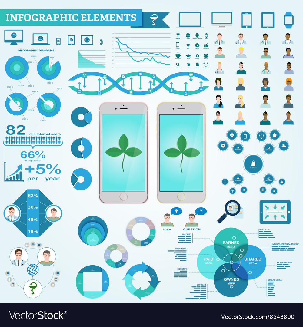 Infographic elements doctor and patient icons