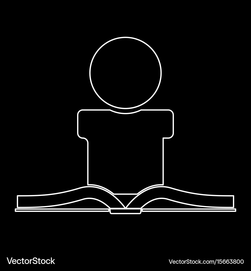 Man reading book the white path icon Royalty Free Vector