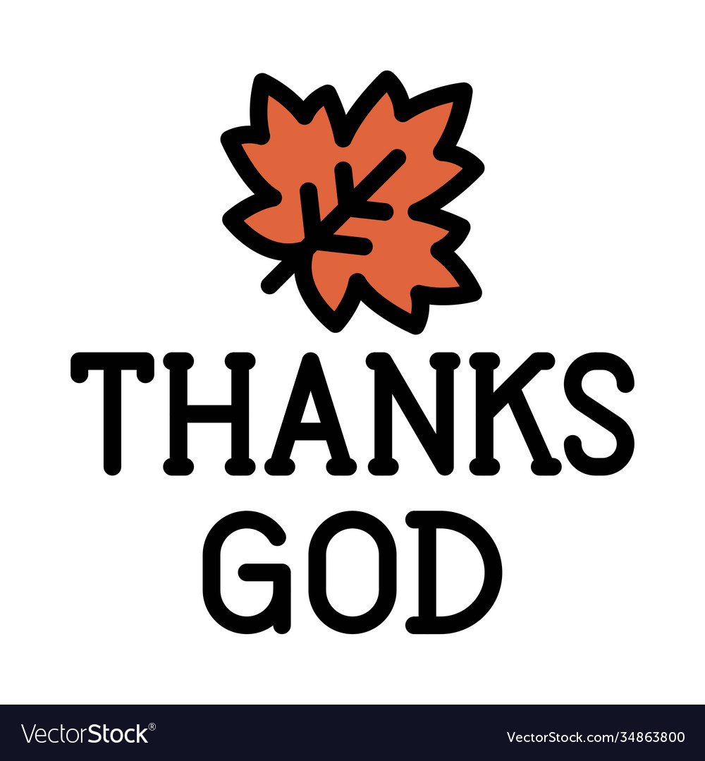 Maple leaf with thank text icon thanksgiving