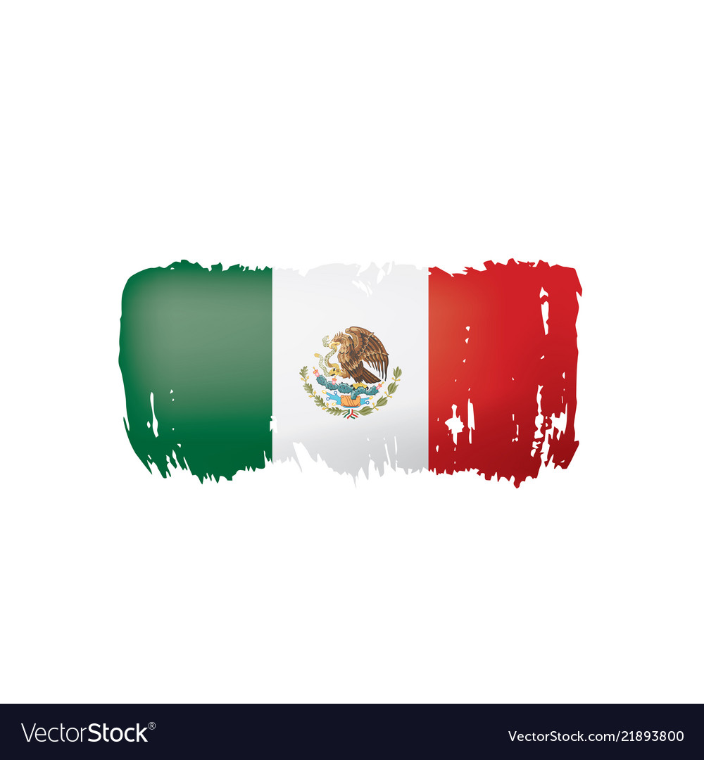 Mexican flag on a white Royalty Free Vector Image