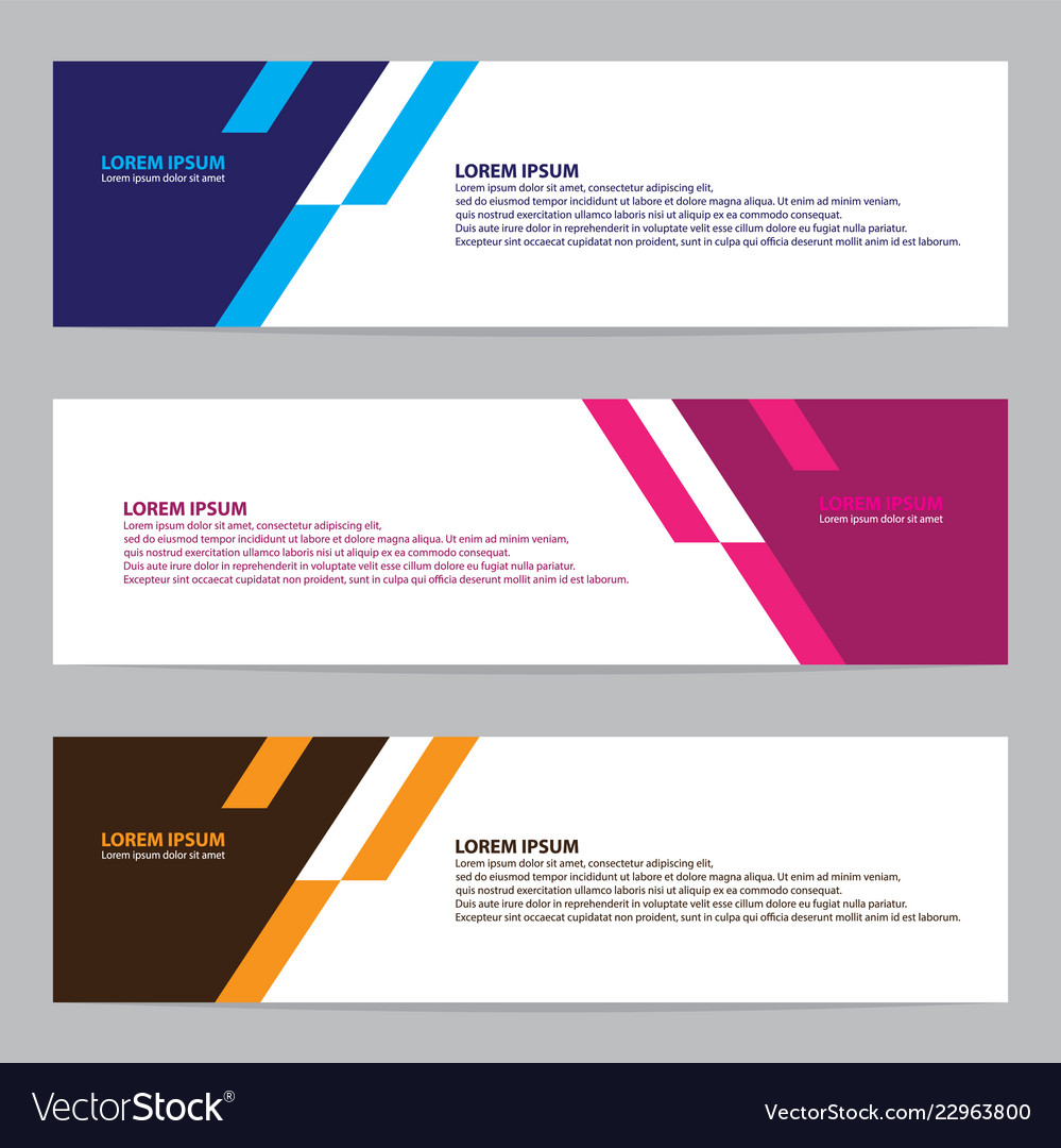 Modern Horizontal Banners Set Royalty Free Vector Image