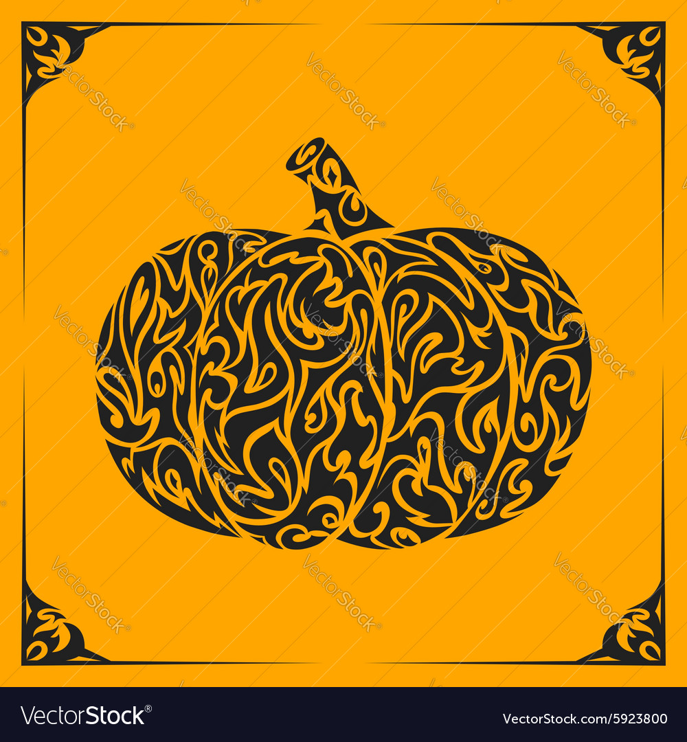 Ornamental decorative pumpkin silhouette Vector Image