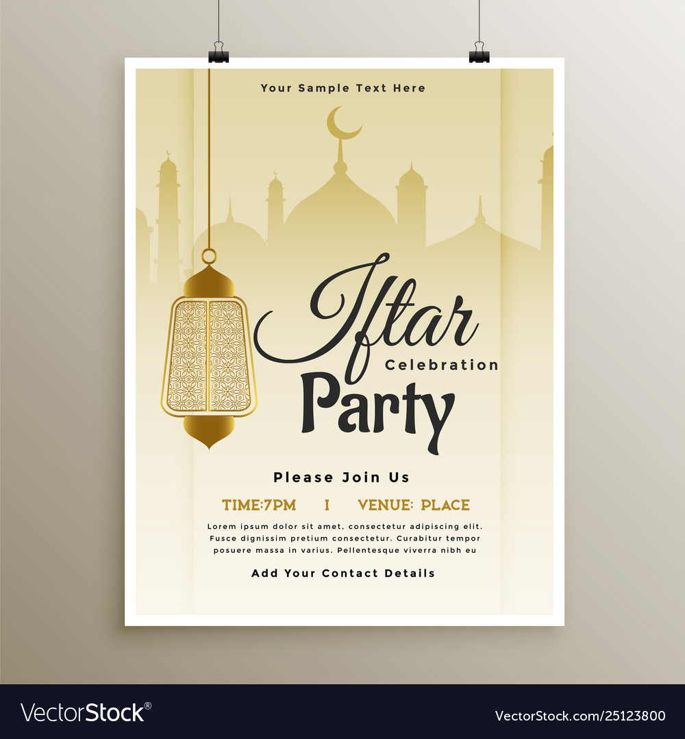 Ramadan iftar party celebration template design Vector Image