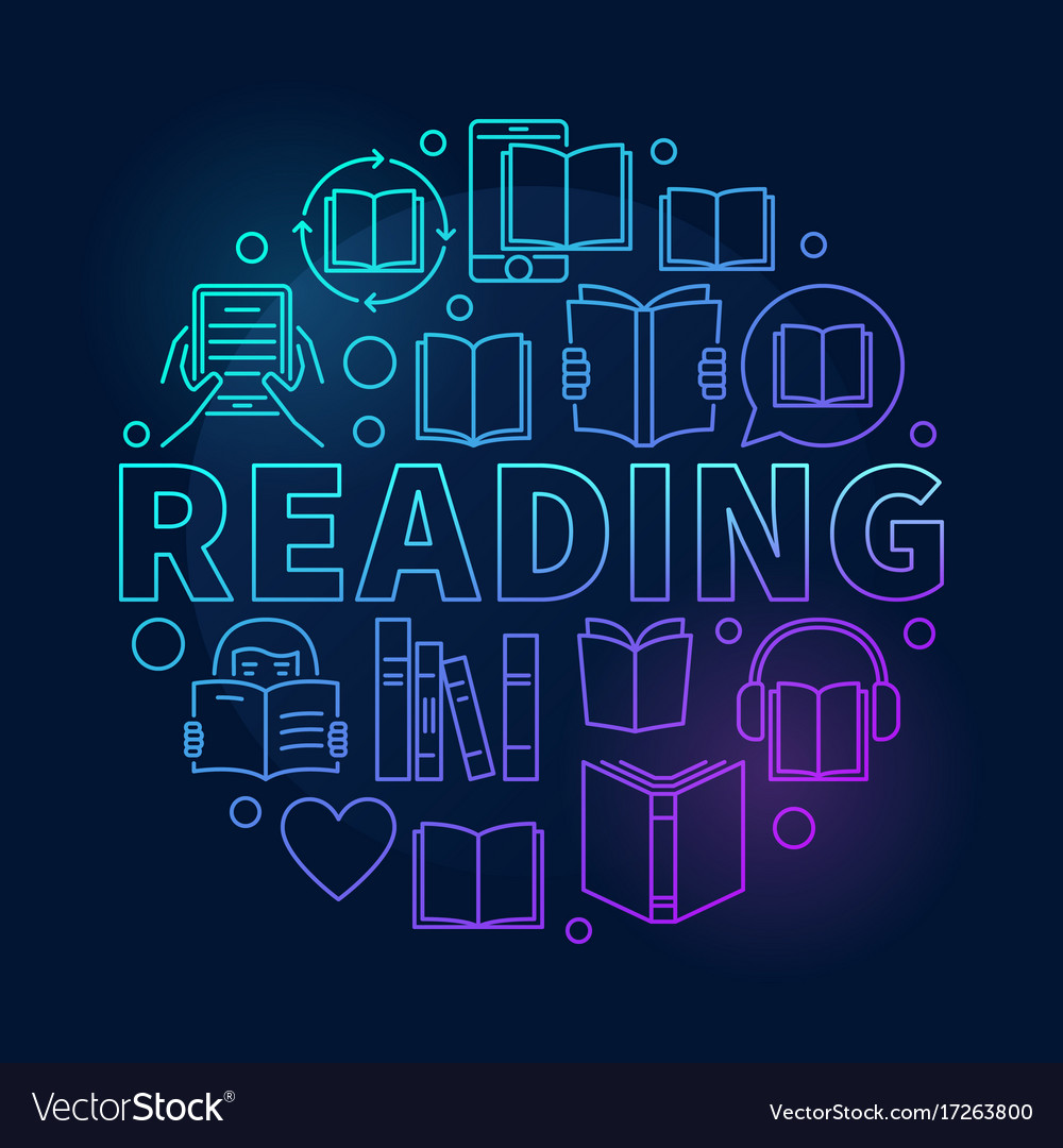 Reading round colorful Royalty Free Vector Image