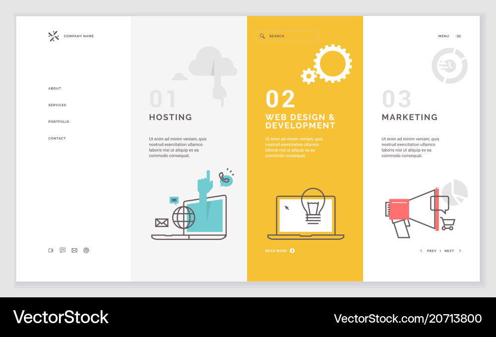 Website template design Royalty Free Vector Image
