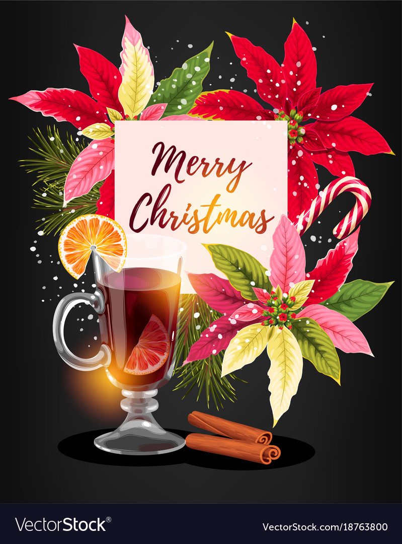 Winter card with mulled wine Royalty Free Vector Image Winter card with mulled wine Royalty Free Vector Image